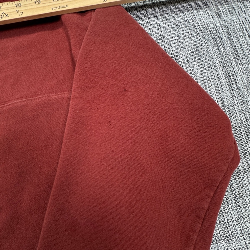 Columbia Mens Large Rust Quarter Zip Sweatshirt Cotton Blend Elbow Patches - Picture 3 of 9